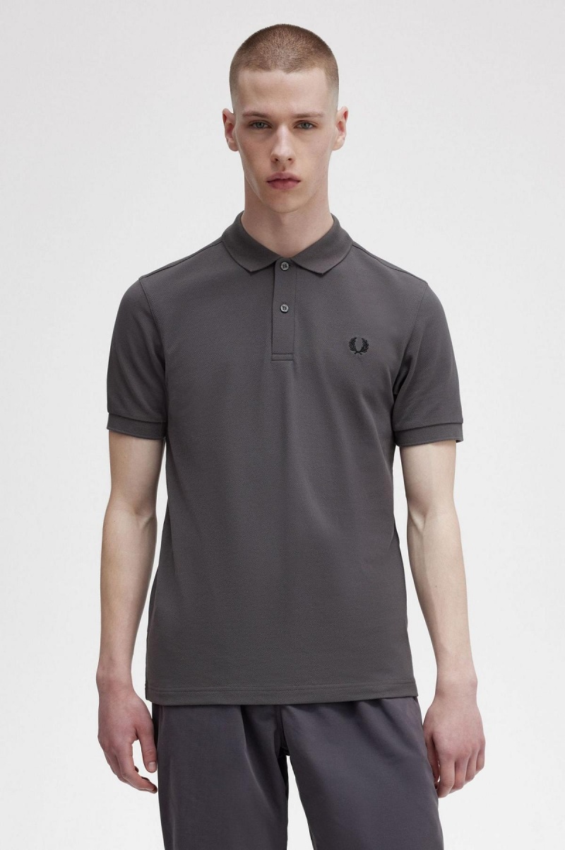 Gunmetal / Black Fred Perry M6000 Men's Polo Shirts | SGJKU18147