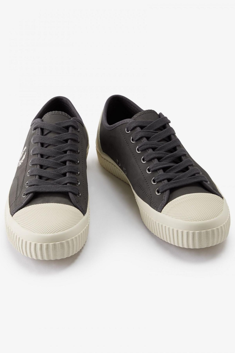 Gunmetal / Ecru Fred Perry Low Hughes Men's Shoes | ESGVG53178