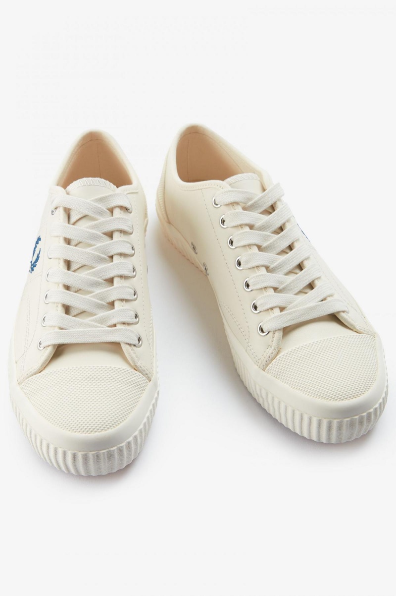 Light Ecru / Shaded Cobalt Fred Perry Hughes Low Women's Shoes | SGCVG12723