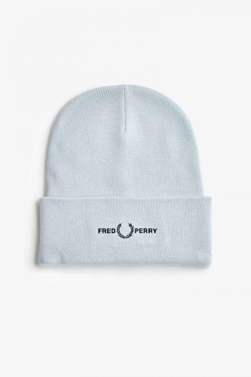 Light Ice / Black Fred Perry Graphic Accessories Beanie | SSGVO24503