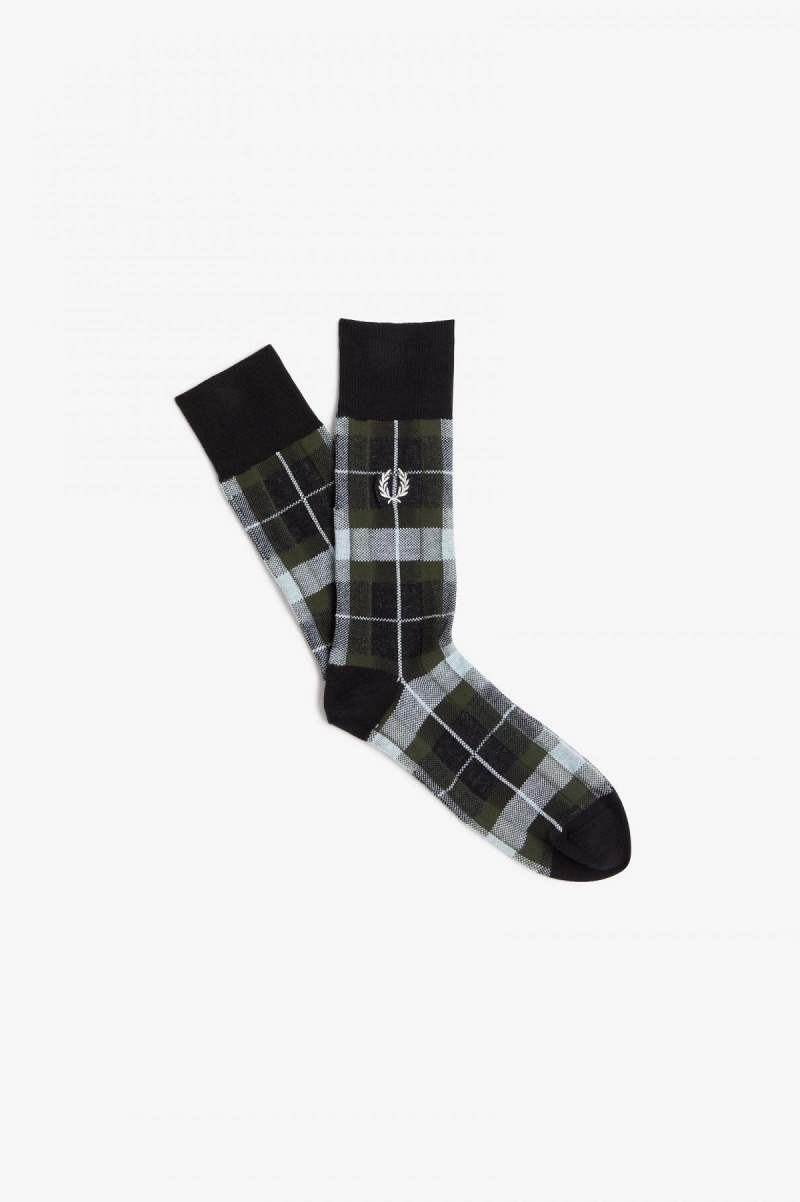 Light Ice / Snow White Fred Perry Tartan Accessories Socks | QSGWA67196