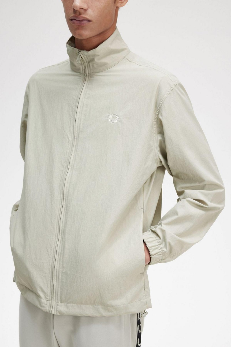 Light Oyster Fred Perry Woven Men's Track Jackets | SGEAH77408