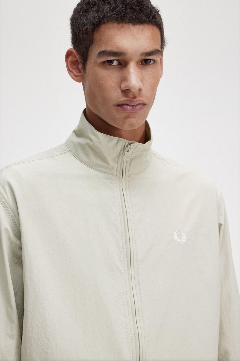 Light Oyster Fred Perry Woven Men's Track Jackets | SGEAH77408