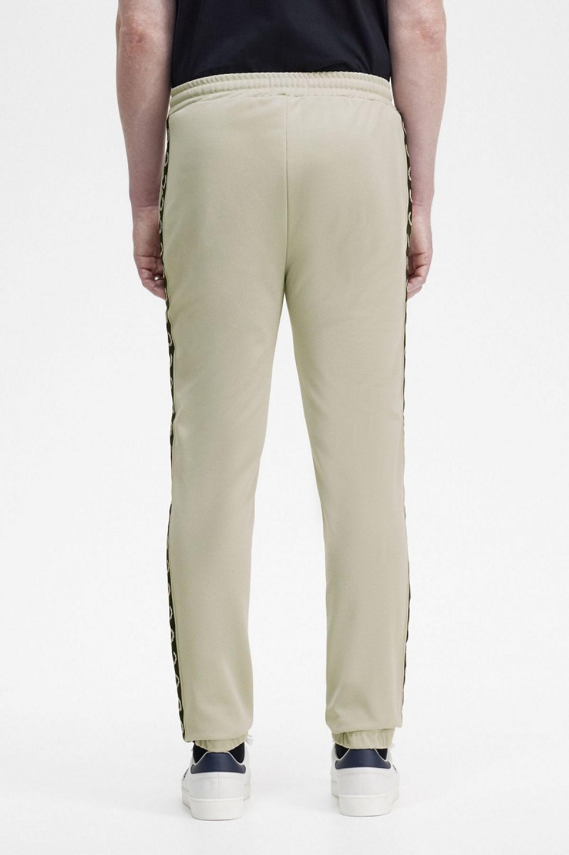 Light Oyster / Black Fred Perry Taped Track Pants Men's Trousers | ESGVG64440