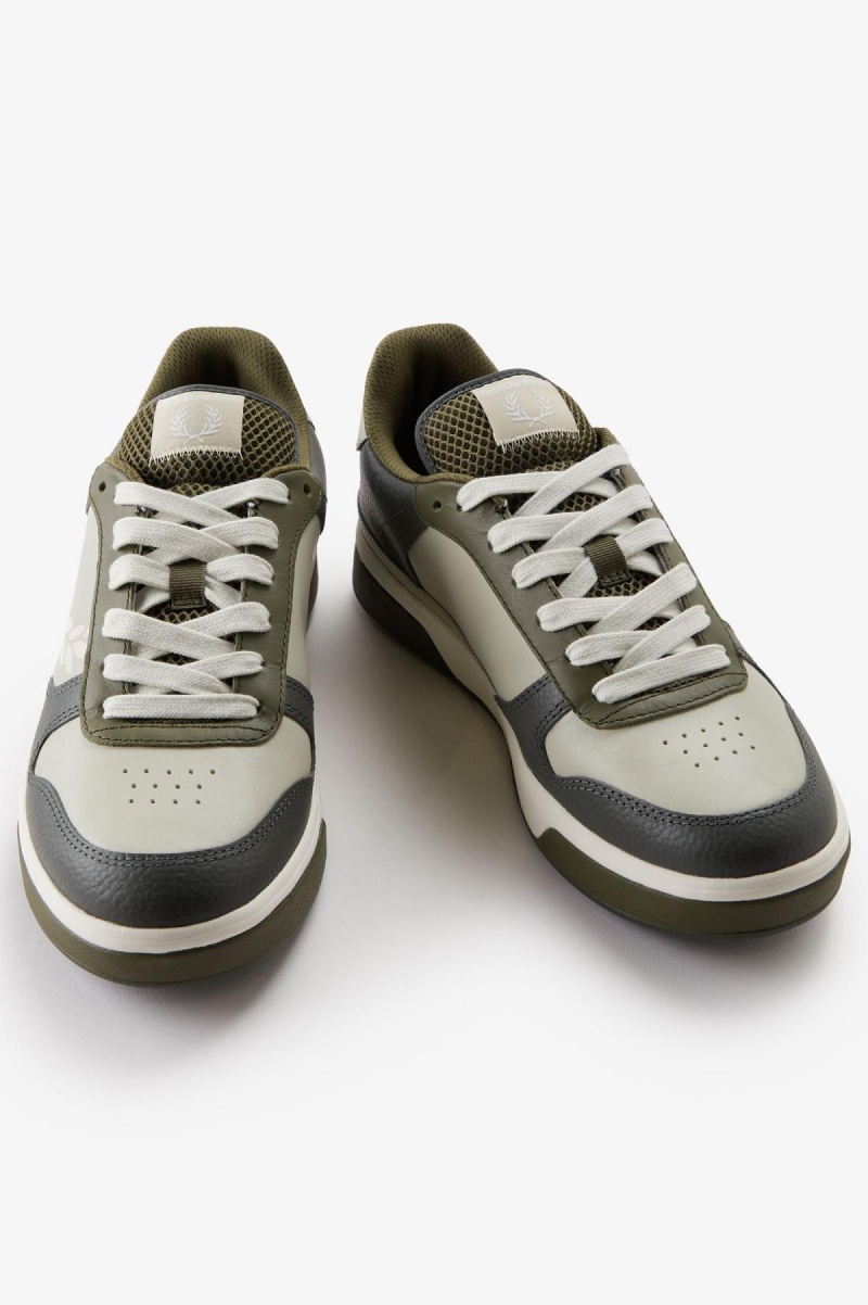 Light Oyster / Light Ecru Fred Perry B300 Men's Shoes | SGQAV71716