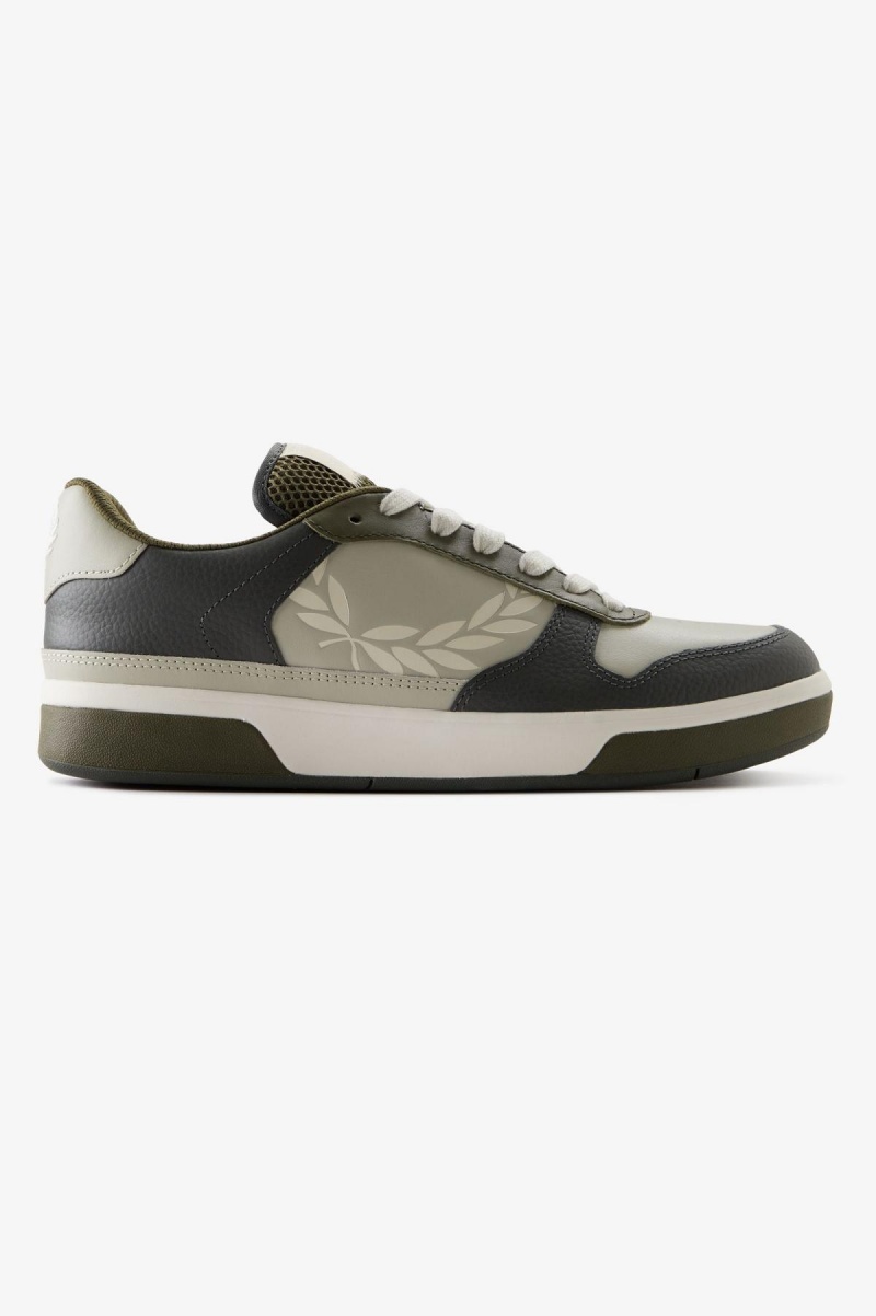 Light Oyster / Light Ecru Fred Perry B300 Men\'s Shoes | SGQAV71716