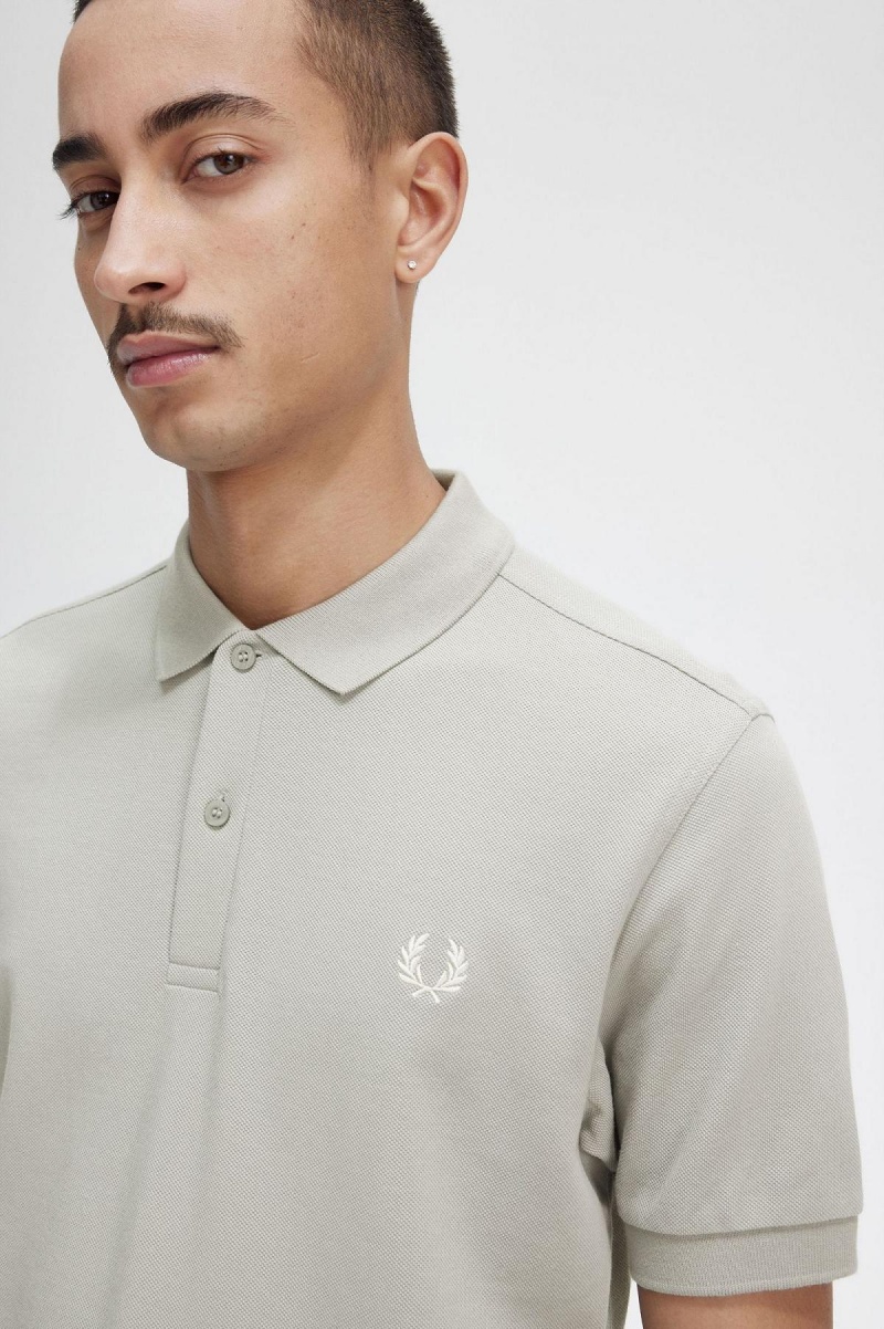 Limestone / Ecru Fred Perry M6000 Men's Polo Shirts | YSGVQ61202