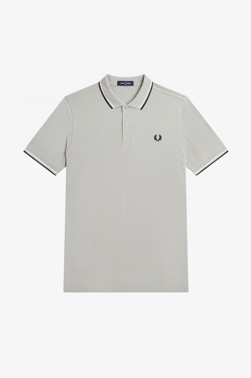 Limestone / Ecru / Black Fred Perry M3600 Men's Fred Perry Shirt | DSGKV59169