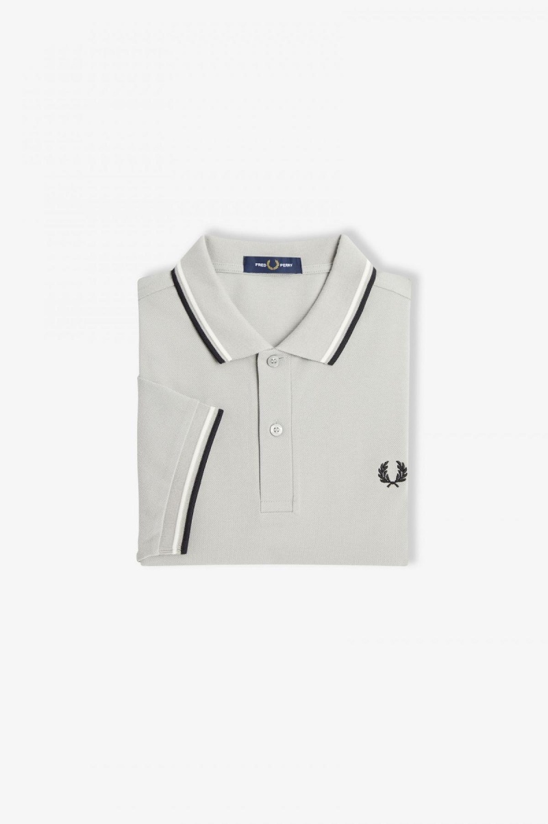 Limestone / Ecru / Black Fred Perry M3600 Men's Polo Shirts | SGQCS90655