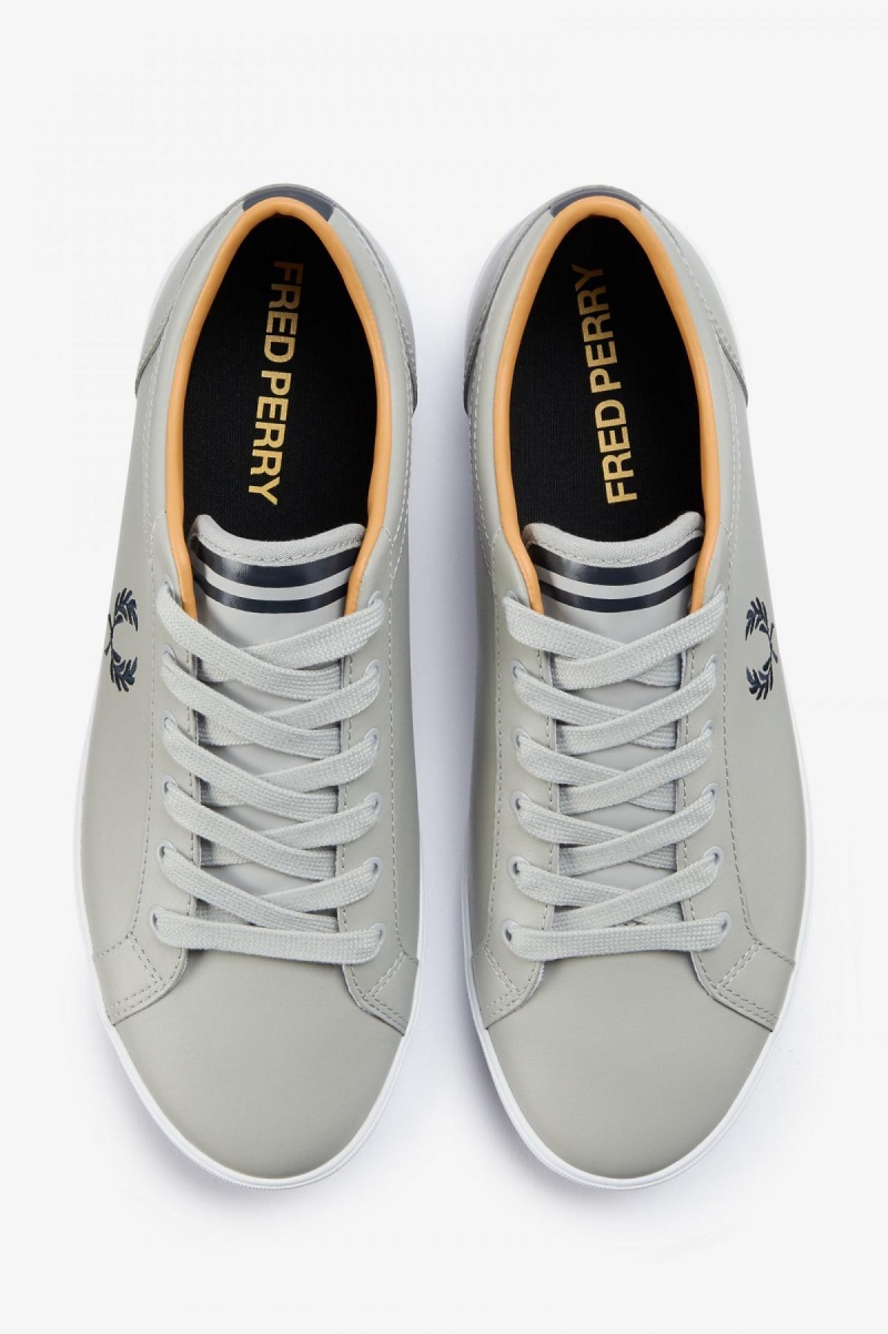 Limestone / Navy Fred Perry Baseline Men's Shoes | SGJKU87563