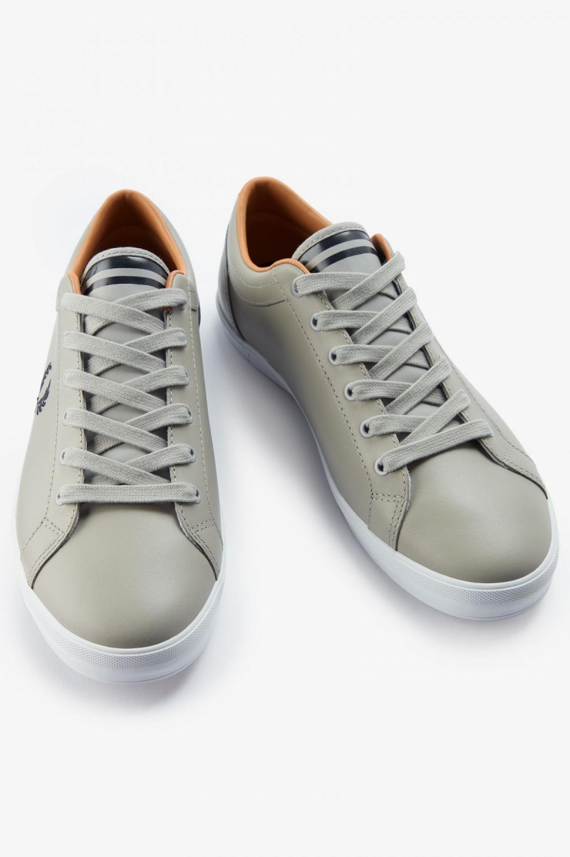 Limestone / Navy Fred Perry Baseline Men's Shoes | SGJKU87563