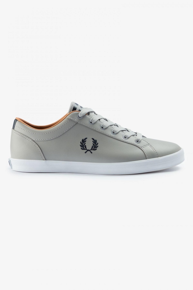 Limestone / Navy Fred Perry Baseline Men\'s Shoes | SGJKU87563