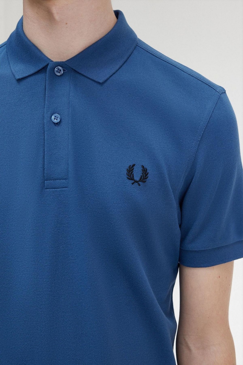 Midnight Blue / Black Fred Perry M6000 Men's Polo Shirts | FSGUI82369