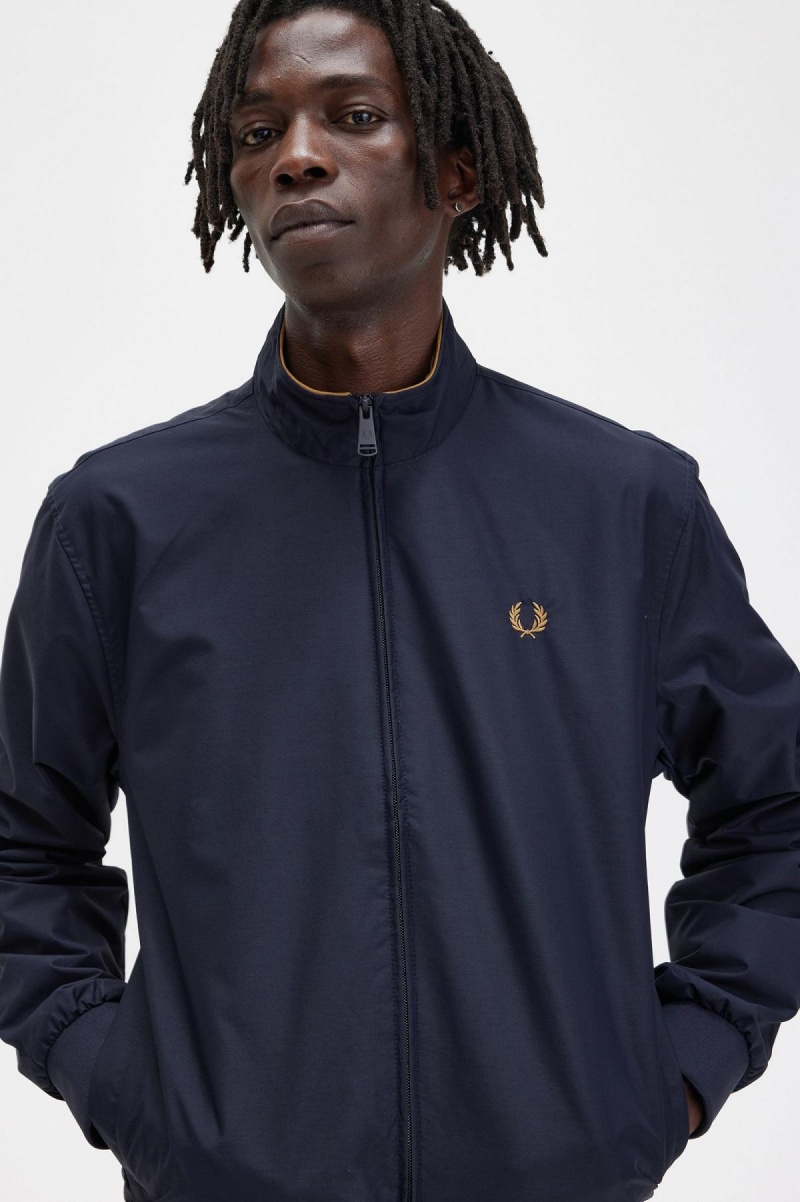 Navy Fred Perry Brentham Men's Coats | MSGHR24470