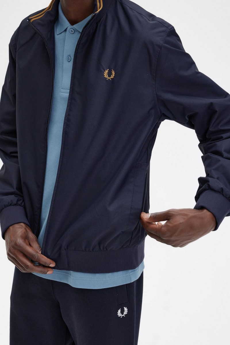 Navy Fred Perry Brentham Men's Coats | MSGHR24470