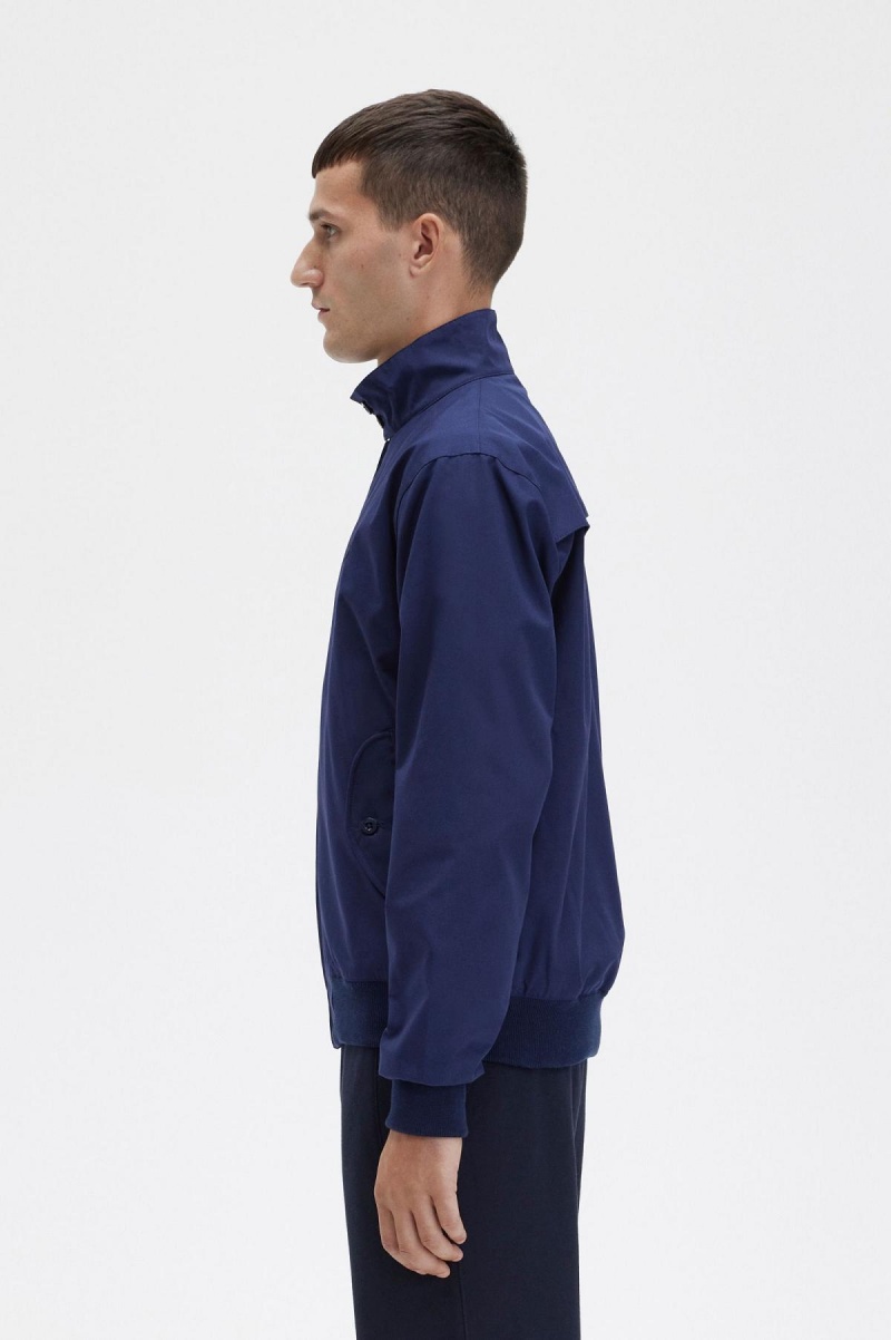 Navy Fred Perry Harrington Men's Coats | TSGPQ11742