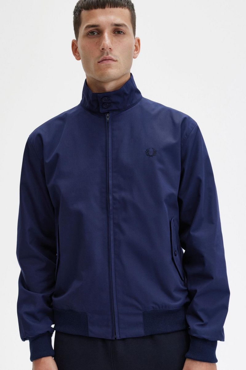 Navy Fred Perry Harrington Men's Coats | TSGPQ11742