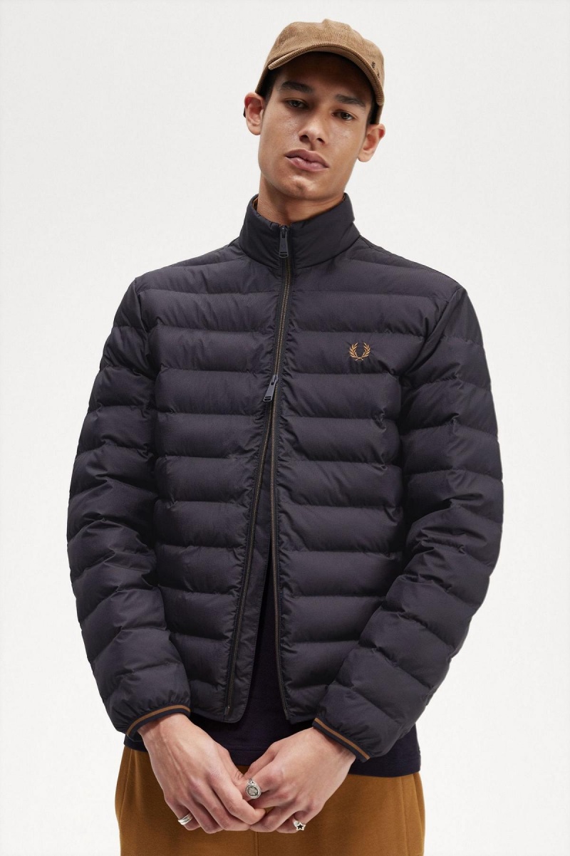 Navy Fred Perry Insulated Men's Coats | TSGPQ46201