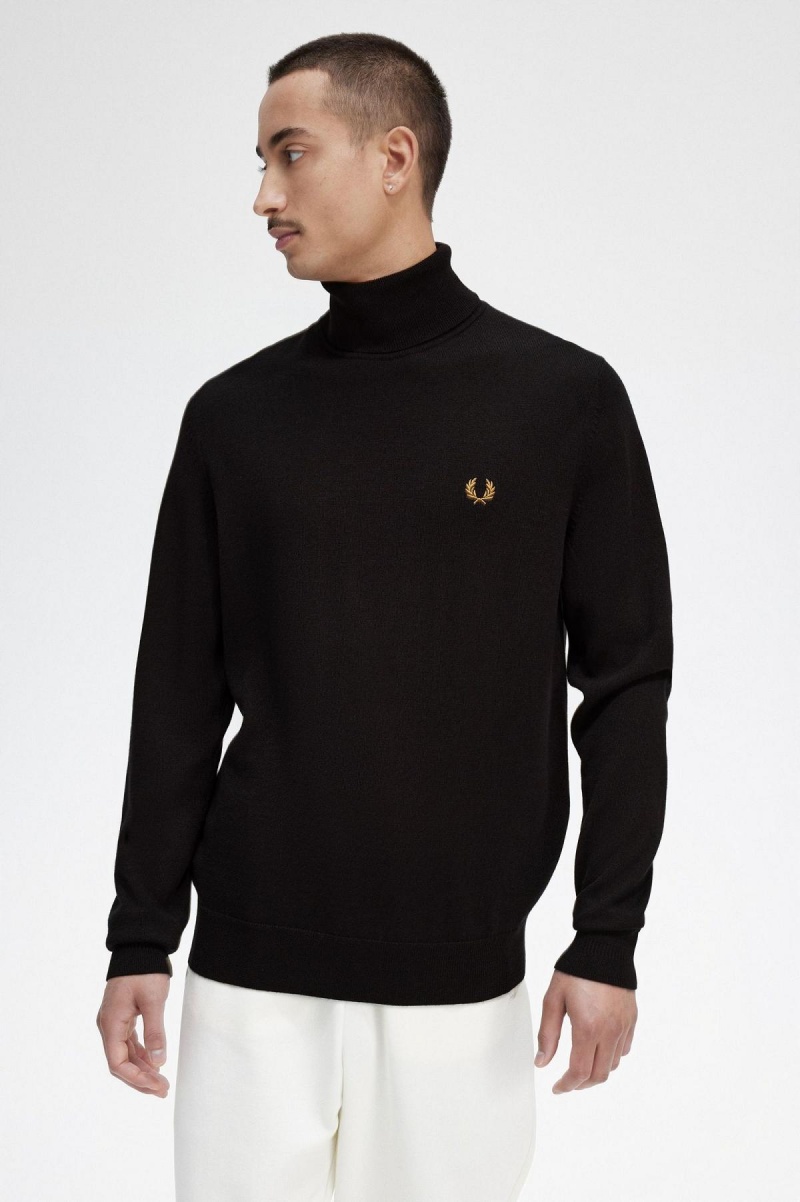 Navy Fred Perry Roll Neck Jumper Men's Knitwear | QSGUV60724