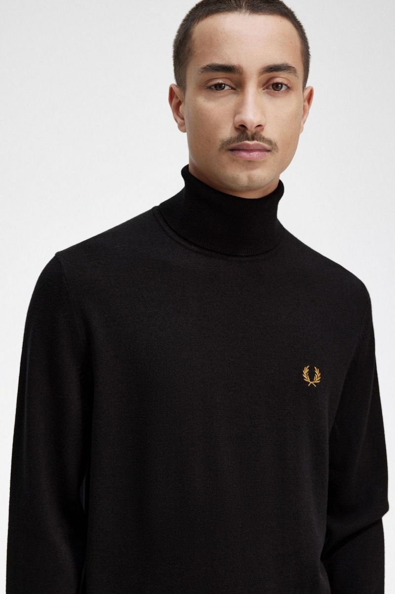 Navy Fred Perry Roll Neck Jumper Men's Knitwear | QSGUV60724