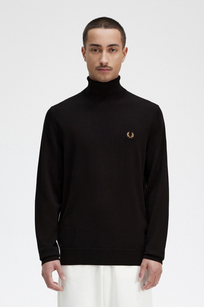 Navy Fred Perry Roll Neck Jumper Men\'s Knitwear | QSGUV60724