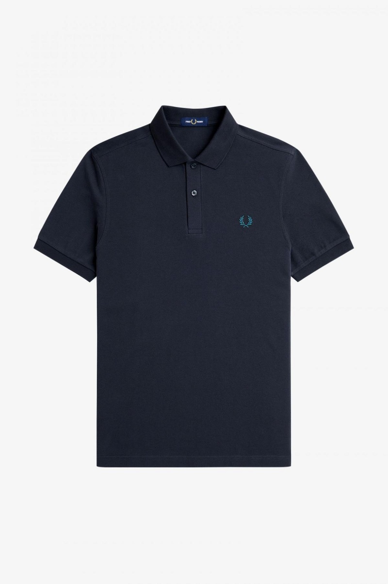 Navy / Cyber Blue Fred Perry M6000 Men's Fred Perry Shirt | SGEGJ57257