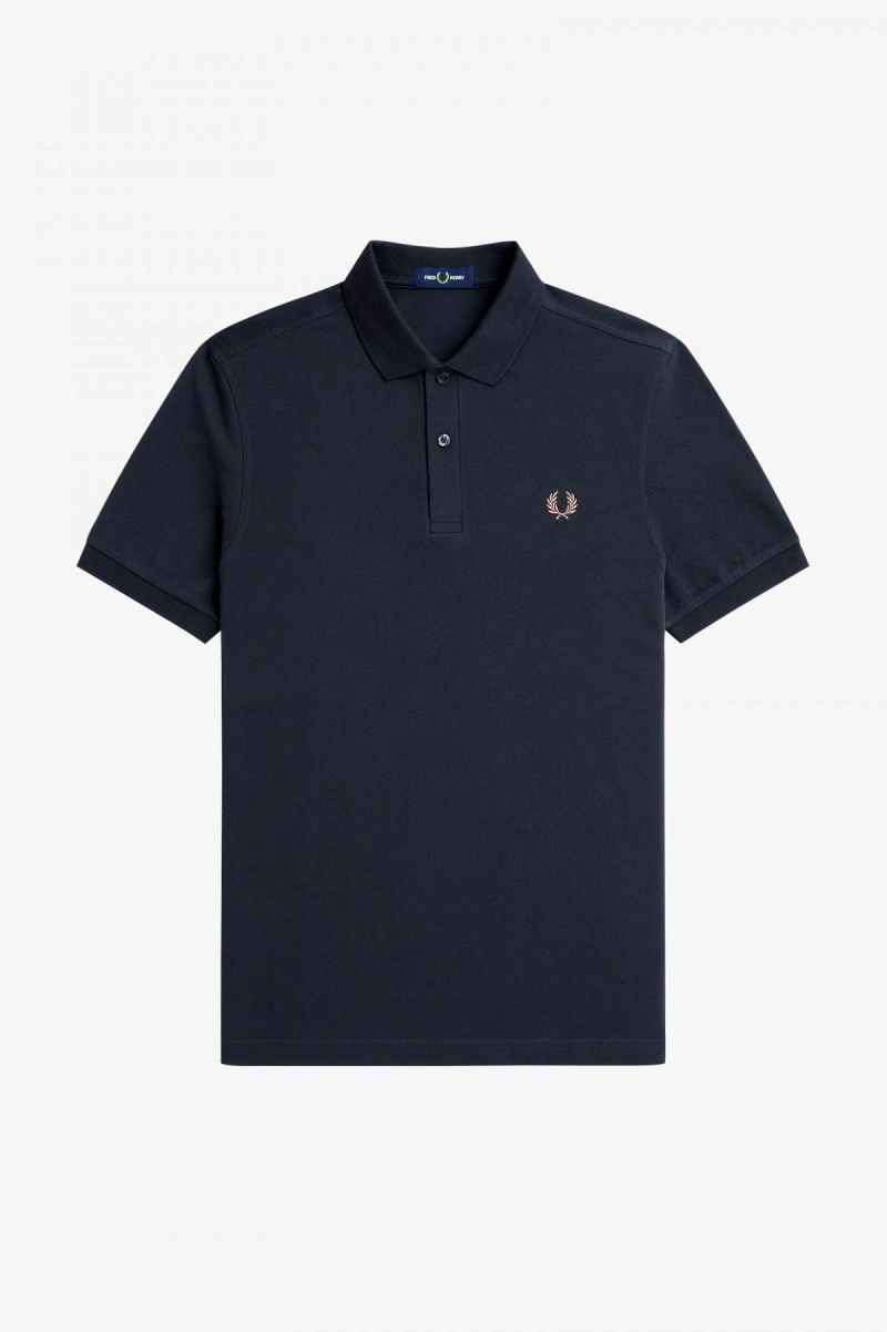 Navy / Dark Pink Fred Perry M6000 Men's Fred Perry Shirt | LSGSX31741