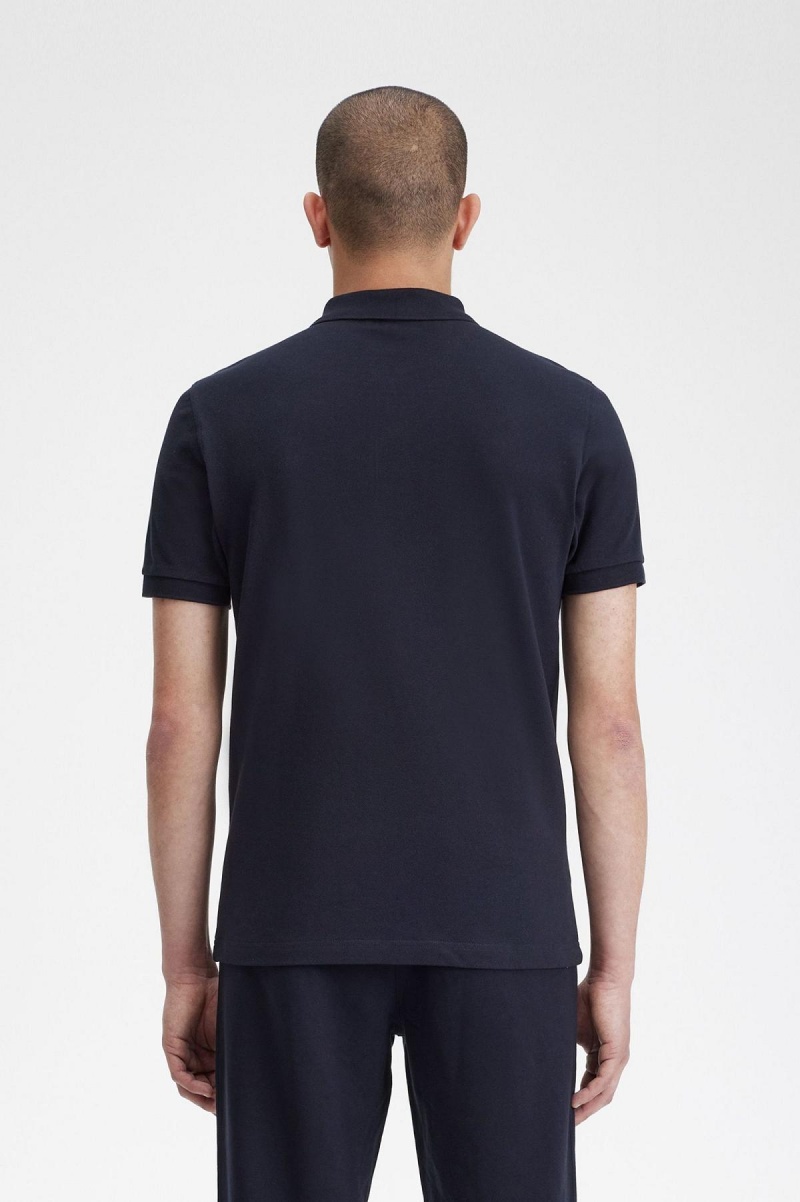 Navy / Ice Fred Perry M3 Men's Polo Shirts | SGZPD94853