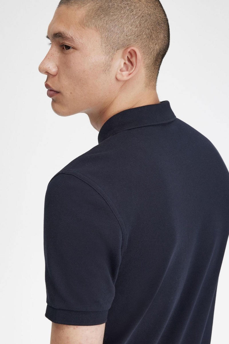 Navy / Ice Fred Perry M3 Men's Polo Shirts | SGZPD94853