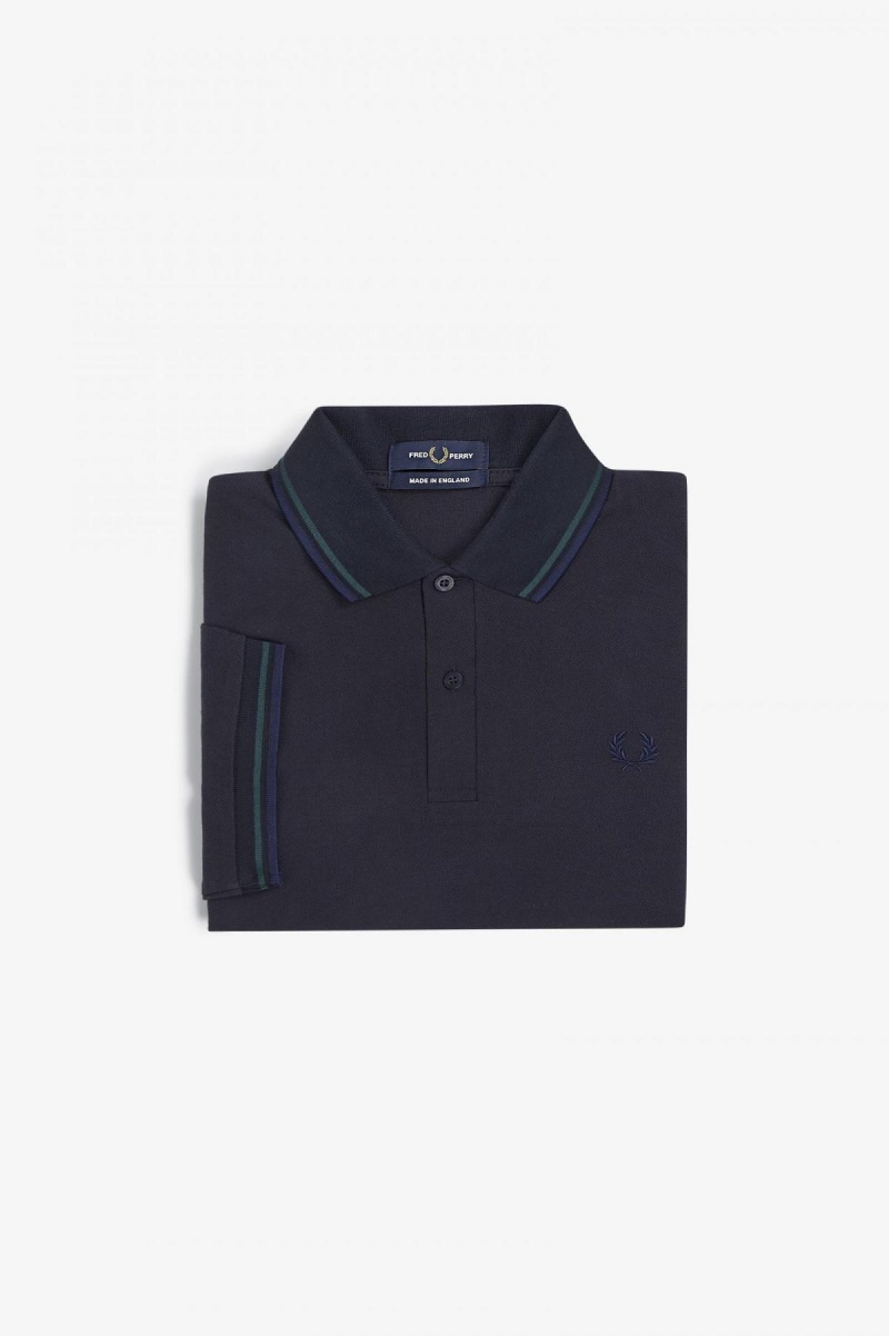 Navy / Petrol Blue / French Navy Fred Perry M12 Men's Polo Shirts | MSGFT25535