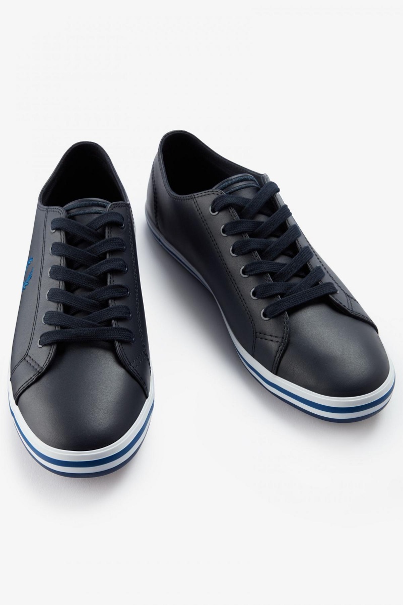 Navy / Shaded Cobalt Fred Perry Kingston Men's Shoes | SGEGJ54192