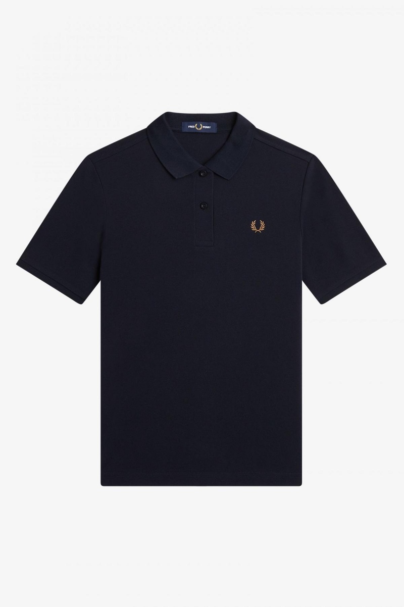 Navy / Shaded Stone Fred Perry G6000 Women's Fred Perry Shirt | MSGHR48944