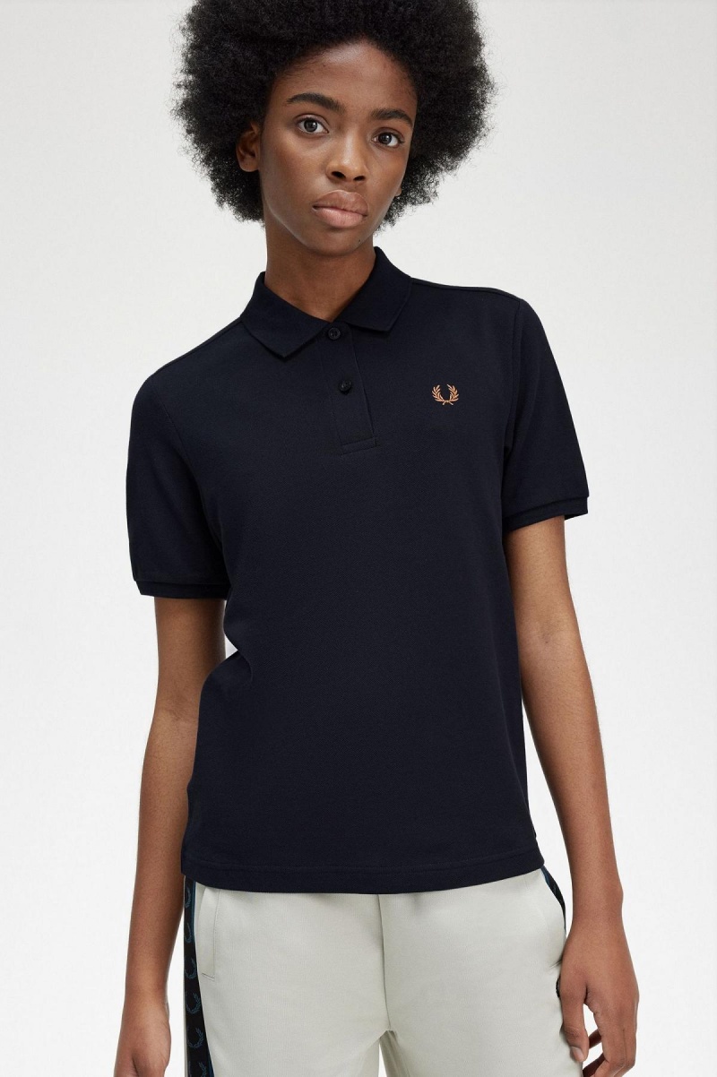 Navy / Shaded Stone Fred Perry G6000 Women's Polo Shirts | SGCVG83301