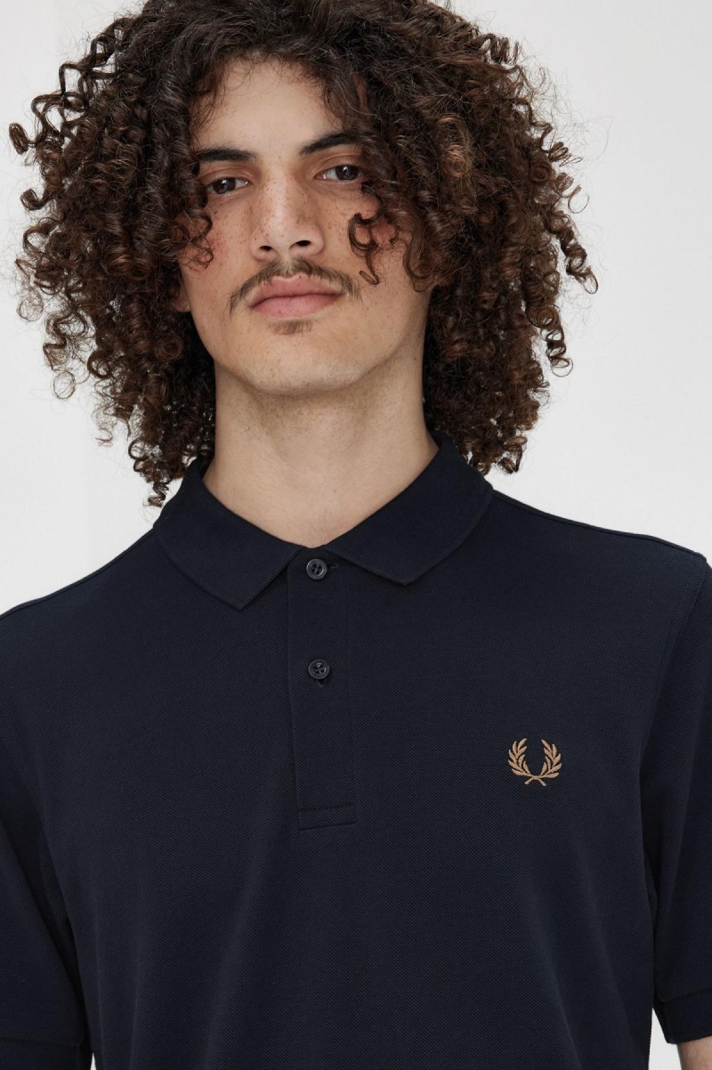 Navy / Shaded Stone Fred Perry M6000 Men's Polo Shirts | SSGVO78385