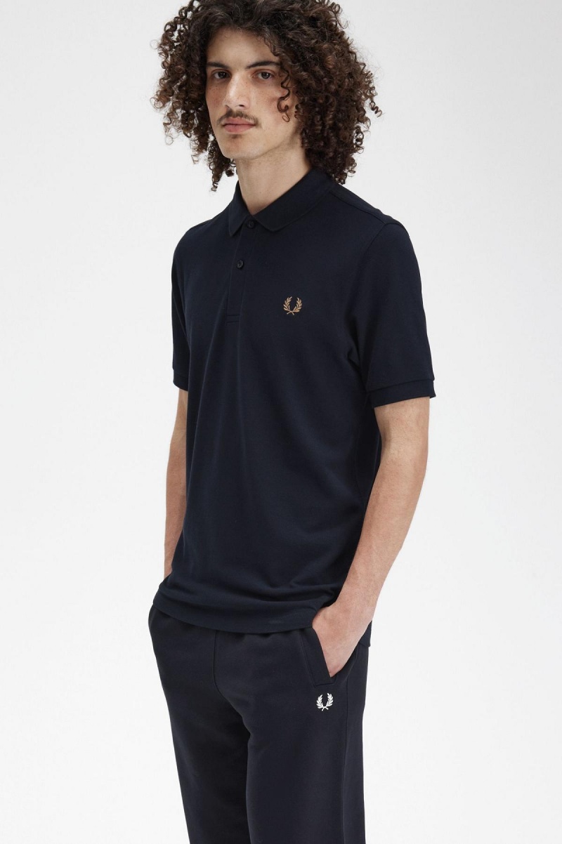 Navy / Shaded Stone Fred Perry M6000 Men's Polo Shirts | SSGVO78385