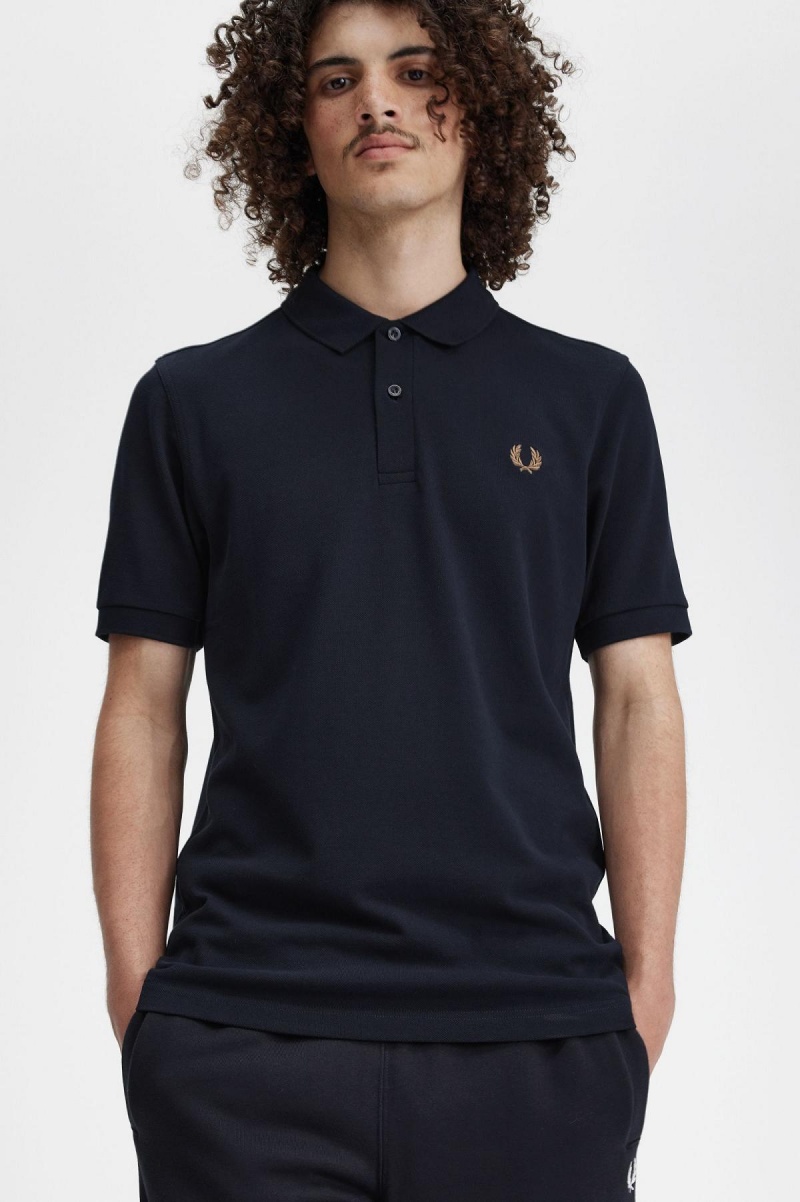 Navy / Shaded Stone Fred Perry M6000 Men's Polo Shirts | SSGVO78385