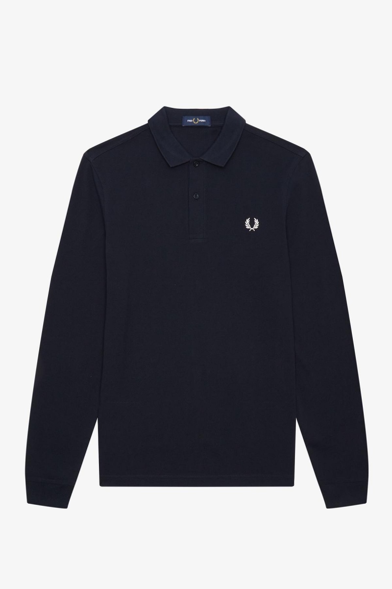 Navy / White Fred Perry M6006 Men's Fred Perry Shirt | XSGGW45451