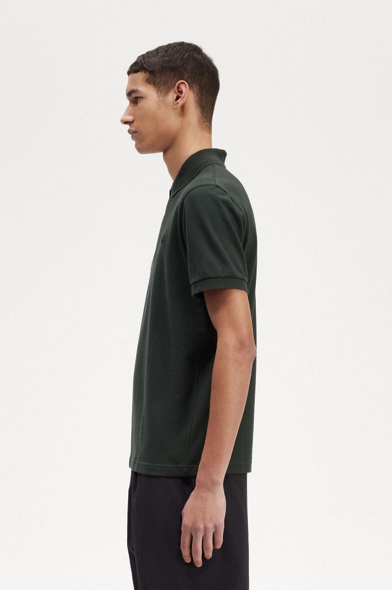 Night Green / Black Fred Perry M3 Men's Fred Perry Shirt | ZSGMJ53254