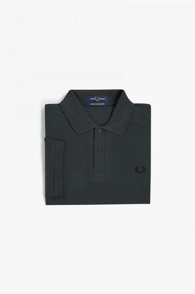 Night Green / Black Fred Perry M3 Men's Polo Shirts | SGICD72477