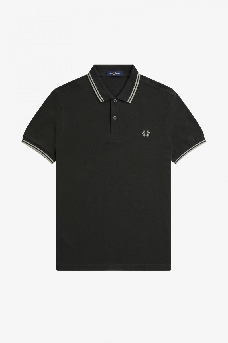 Night Green / Seagrass / Seagrass Fred Perry M3600 Men's Fred Perry Shirt | USGND17816