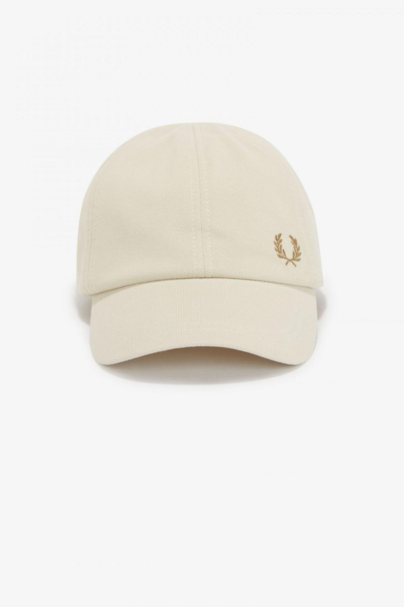 Oatmeal / Dark Caramel Fred Perry Classic Piqué Accessories Cap | GSGUC61852