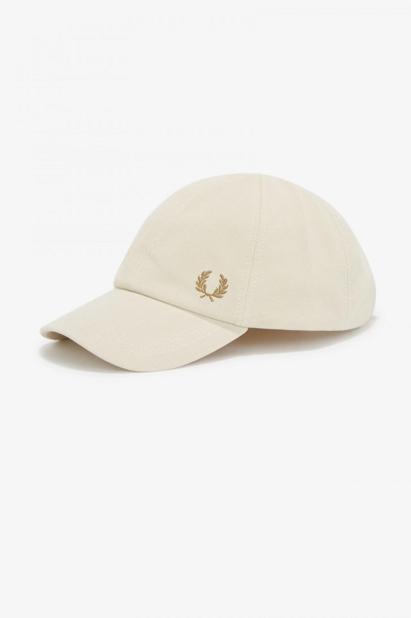 Oatmeal / Dark Caramel Fred Perry Classic Piqué Accessories Cap | GSGUC61852