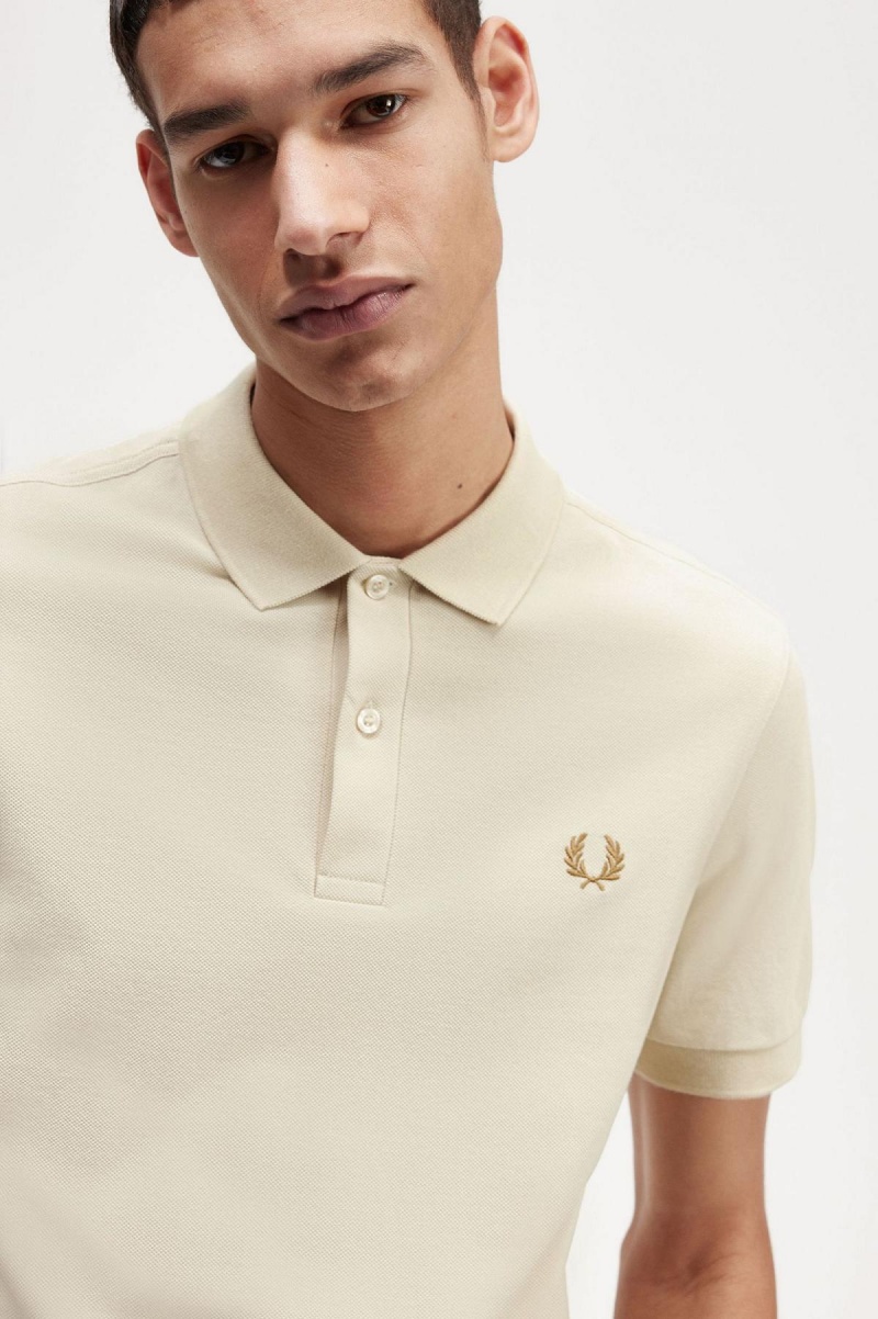 Oatmeal / Dark Caramel Fred Perry M6000 Men's Polo Shirts | SGCVG74061