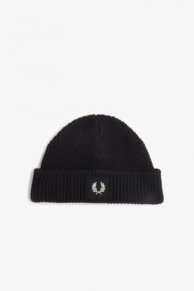 Oatmeal / Dark Caramel Fred Perry Waffle Knit Accessories Beanie | TSGPQ38594