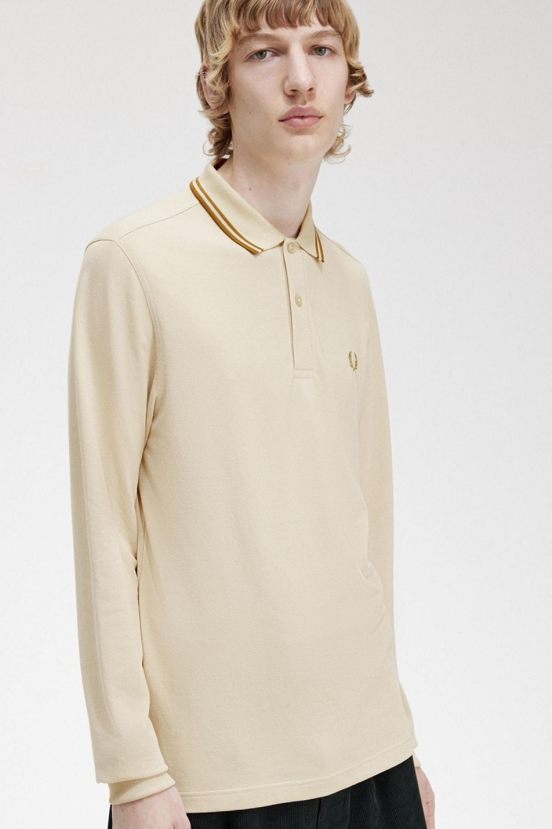 Oatmeal / Dark Caramel / Dark Caramel Fred Perry M3636 Men's Polo Shirts | SGZPD94660