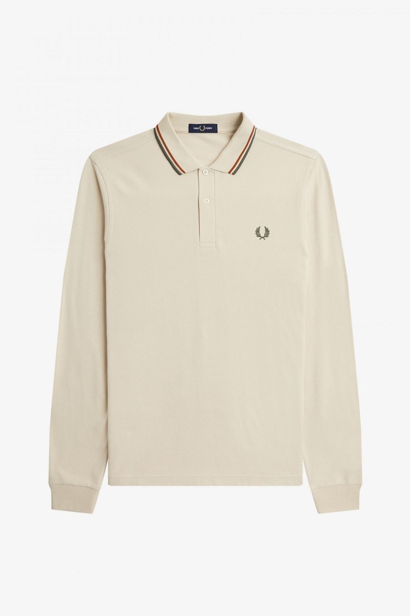 Oatmeal / Nut Flake / Field Green Fred Perry M3636 Men's Fred Perry Shirt | DSGVO64133