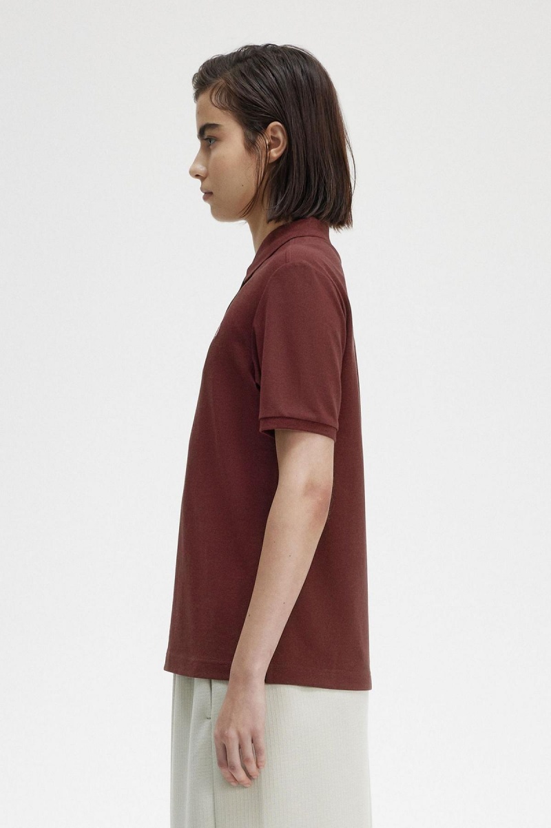 Oxblood / Dusty Rose Pink Fred Perry G6000 Women's T Shirts | SGJVR33653