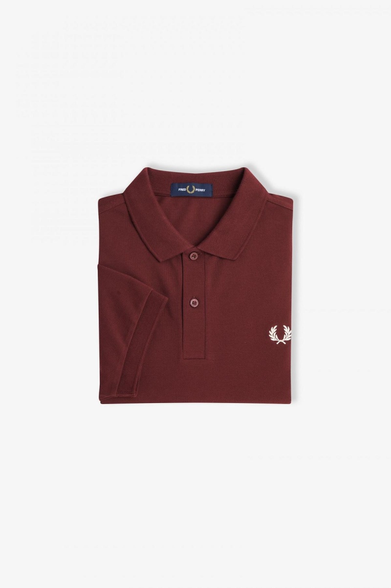 Oxblood / Ecru Fred Perry M6000 Men\'s Fred Perry Shirt | BSGSD51045