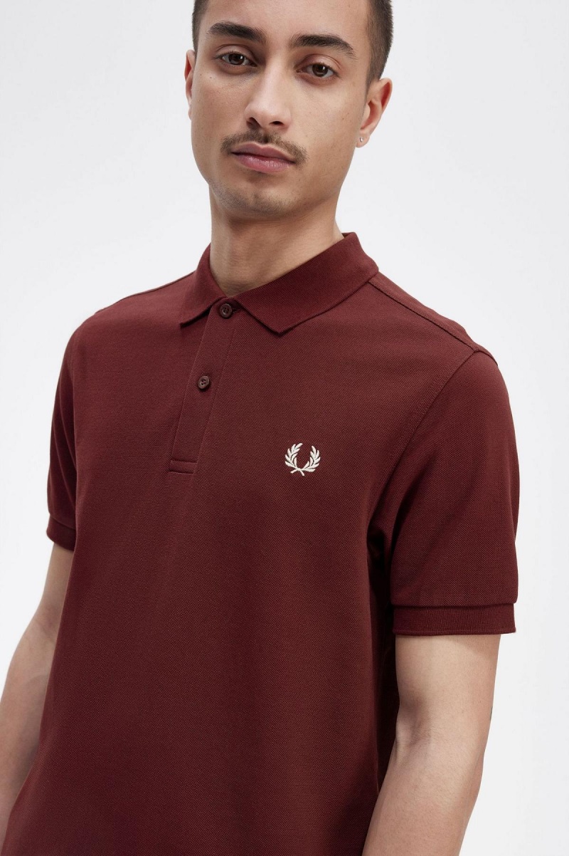 Oxblood / Ecru Fred Perry M6000 Men's Polo Shirts | SGIIZ70478