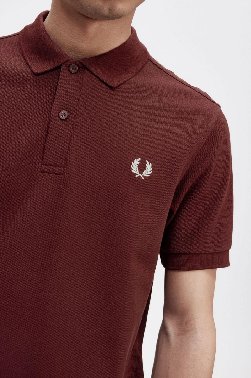 Oxblood / Ecru Fred Perry M6000 Men's Polo Shirts | SGIIZ70478